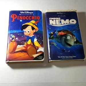 🤗SALE🤗 Pinocchio and Finding Nemo Bunddle. VHS MOVIES. VINTAGE.